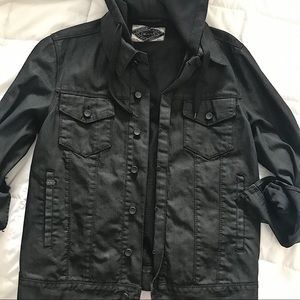 Black Denim Hooded Jacket